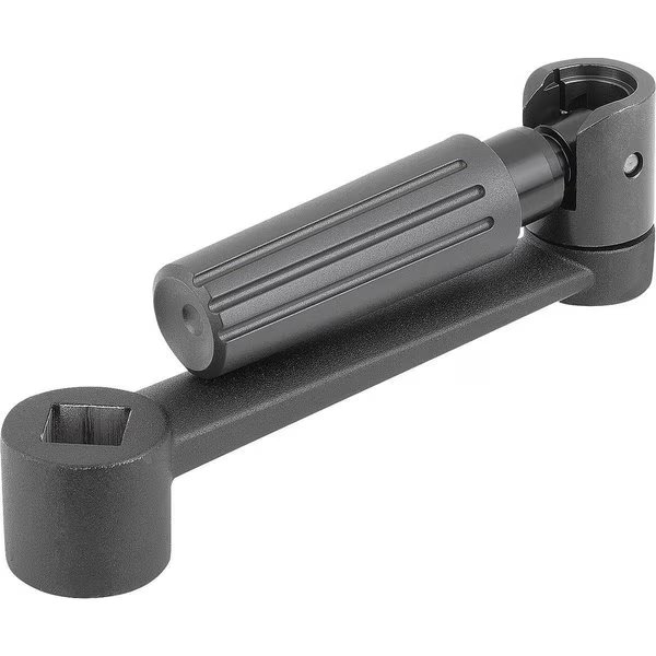 Crank Handle, Safety Grip Similar To DIN 469 Size:4 Square Socket Sw=17, A=160, H=143, Aluminum, Kipp, Mfr#: K0998.2417